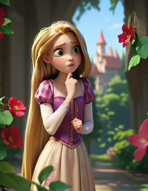 score_9, score_8_up, score_7_up, score_6_up, score_5_up, score_4_up
<lora:disney3d-ponyxl:0.85> rapunzel, worried, forest, tower