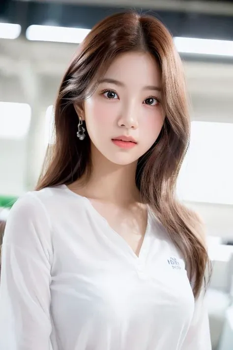 1girl, (at supermarket:1.2), ((white shirt:1.2)), RAW photo, (photorealistic:1.37, realistic), highly detailed CG unified 8K wallpapers, looking at viewer, (((straight from front))), (HQ skin:1.8, shiny skin), 8k uhd, dslr, soft lighting, high quality, film grain, Fujifilm XT3, ((upper body:1.6)), (professional lighting:1.6)