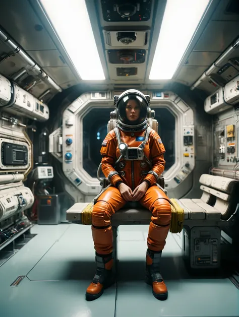 kylie, Horror-themed, nostromostyleai, wearing retro-futuristic space suit,
in space station air lock - hatch with portal view of space nebula, bench, reinforced walls, lockers, spacesuits on hangers, helmets, black and chrome theme, sacred geometry, distressed scratched patina textures.
(solo, full body:1.3), (looking away:1.2), (haze, fog, mist:1.2), chiaroscuro, AnalogRedmAF Colorful stunningly beautiful woman, stunningly rapturously gorgeous : Black ink flow: 8k resolution photorealistic masterpiece: by Aaron Horkey and Jeremy Mann: intricately detailed fluid gouache painting
BREAK
finely detailed skin, sharp focus, (cinematic lighting), collarbone, night, soft lighting, dynamic angle, (detailed face:1.2),
Eerie, unsettling, dark, spooky, suspenseful, grim, highly detailed, (skin details, skin texture, pores) 4k, uhd,
(film grain, bokeh, shallow depth of field, sharp focus, full sharp, vignette:1), rule of thirds, (hyper detailed, highly detailed, volumetrics)
BREAK
shot with arri alexa mini, (miniature effect, expired film, warm tones, analog, light leaks, vintage photography, selective focus, highly detailed, vibrant, perspective control, tilt shift), subsurface scattering, f2, 35mm, detailed eyes, perfect eyes, detailed lips, detailed nose, detailed face, detailed hands, detailed fingers, perfect fingers, detailed fingernails, detailed clothing and accessories
<lora:add-detail-xl:1>
<lora:xl_more_art-full_v1:0.5>
<lora:AnalogRedmondV2-Analog-AnalogRedmAF:0.1>
<lora:Kylie_SDXL_v1b_Platypus:1> <lora:NostromoStyleAIv2:0.8>