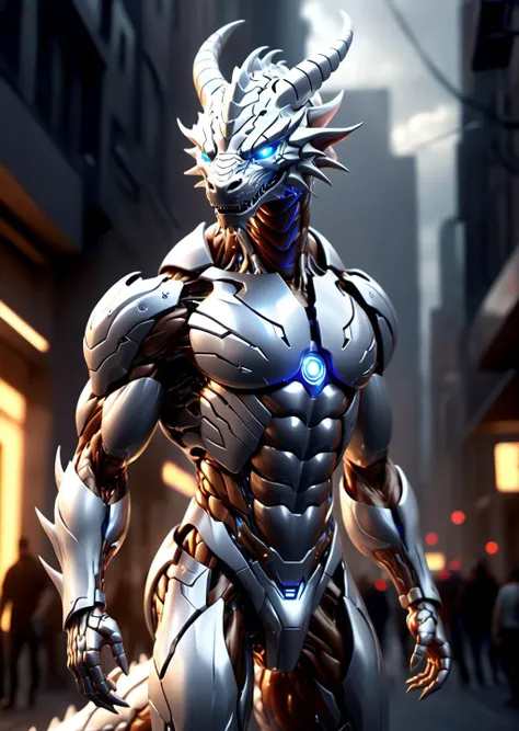 /ONE FOR ALL, imagine in
(((epic-Ultra-HD-details, epic-Ultra-HD-detailed-details, epic-Ultra-HD-highlights, lit, physically-realistic)))
50mm lens
aperture opening of f/4.0
An advanced bionic mech, cybrog, (dragon), cyborg, (male), white body, silver torse, shiny, [full body], Muscle, detailed face, detailed eyes, (1 tail), (glowing LED:1.1), energy, digitigrade, outdoors, extremely detailed CG unity 8k wallpaper, realistic, masterpiece, highest quality, lens flare, unreal engine, trending on ArtStation, Intricate, High Detail, dramatic, realism, beautiful and detailed lighting, shadows, thunder, (photorealism, photo, real), photorealistic, scifi
\\ Made with ONE FOR ALL checkpoint by Chaos Experience @ https://civitai.com/user/ChaosExperience/ \\