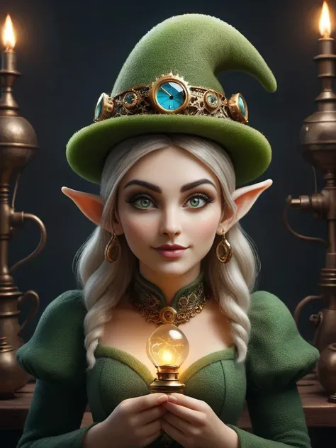 award winning photograph of a magical glowing elf with ageless beauty made of ral-ktchzpong in wonderland, whimsical, fantasy art concept, steampunk, intricate details, best quality, masterpiece, ultra sharp, hyper realistic, realism, <lora:ral-ktchzpong:1>
