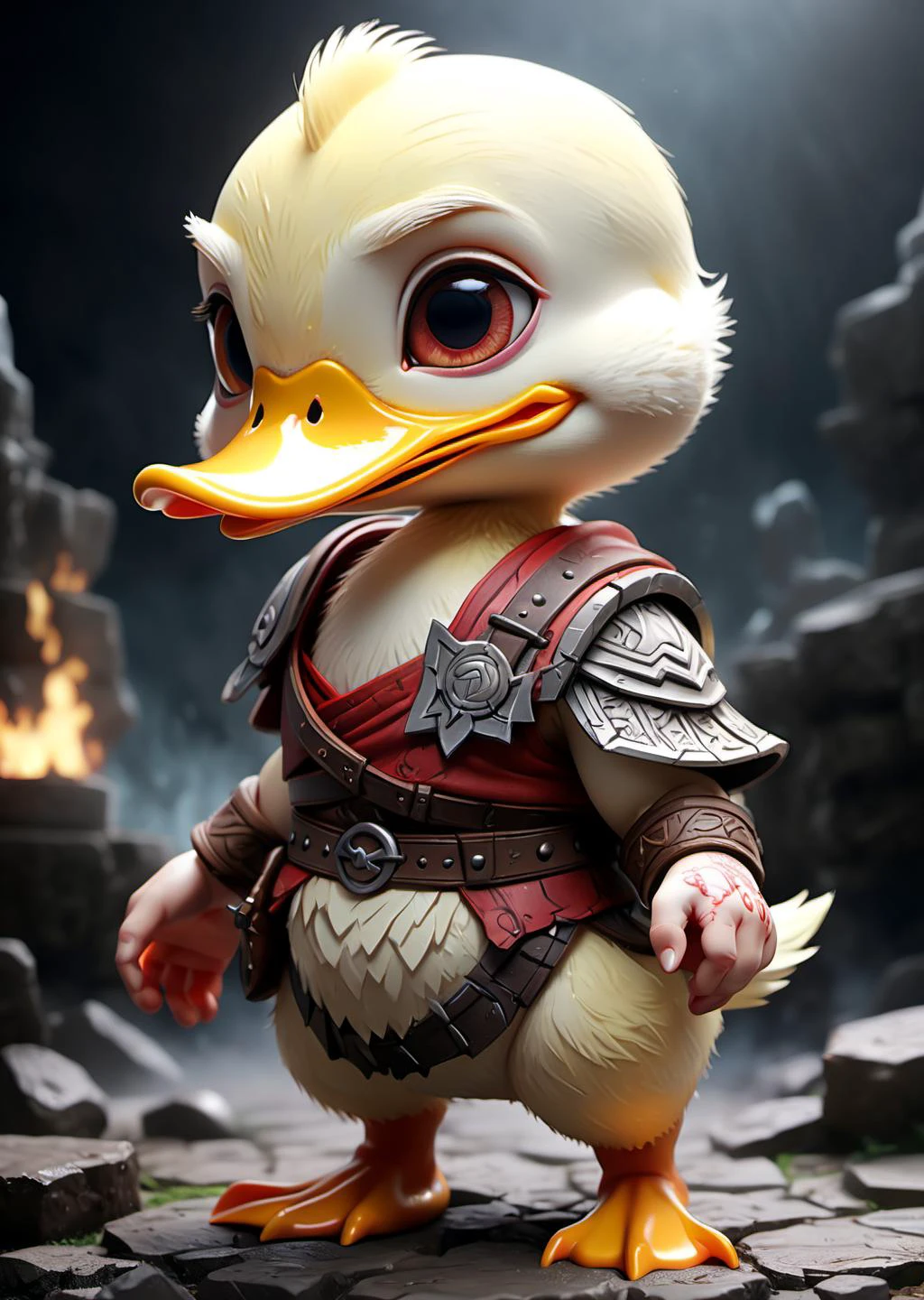 /ONE FOR ALL, imagine in (((epic-Ultra-HD-details, epic-Ultra-HD-detailed-details, epic-Ultra-HD-highlights, lit, physically-realistic)))
Hyperrealistic art "high-quality portrait flat matte drawing of a cute Nendoroid and cartoon style (brutal duckling:1.1) MIX ( god of WAR), anime flat style, thick drawing, medium close-up", (solo:1.2), red tattoo,
photorealistic:1.5, ultra highres, 8k, texture skin, realistic skin, detailed skin, highest detailed, extreme detailed, 8k wallpaper, colorful,
(dark magic), (grim), ring with the stone, (intricate details), (hyperdetailed), 8k hdr, high detailed, lot of details, high quality, soft cinematic light, dramatic atmosphere, atmospheric perspective
(focus on), color Ink wash painting, . Extremely high-resolution details, photographic, realism pushed to extreme, fine texture, incredibly lifelike
\\ Made with ONE FOR ALL checkpoint by Chaos Experience @ https://civitai.com/user/ChaosExperience/ \\