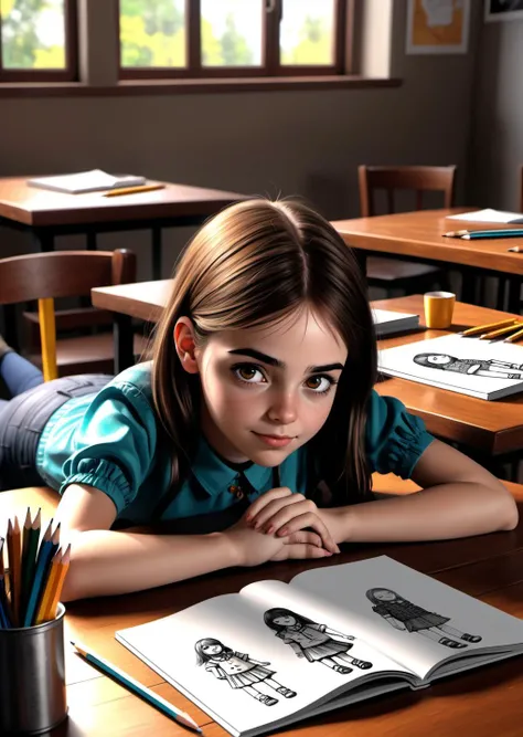 /ONE FOR ALL, imagine in 
drawing in an album - a girl, the album lies on the table, pencils around, 4k, high resolution, high detail
\\ Made with ONE FOR ALL checkpoint by Chaos Experience @ https://civitai.com/user/ChaosExperience/ \\