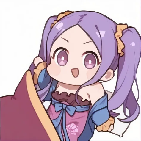 Seggs, chibi, open mouth, smile <lora:Seggs_XLPD:1> 1girl, long hair, purple hair, purple eyes, ponytails, forehead, smug, smile, hand on mouth, chinese clothes, long sleeves, bare shoulders <lora:Wu Zetian PA:0.8>, score_9, score_8_up, score_7_up, score_6_up, score_5_up, score_4_up, BREAK source_anime, masterpiece