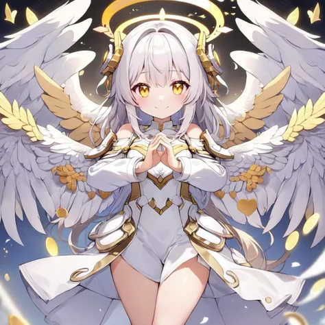One girl, White Robe Decollete, ponytail ,Gray Hair, Purple eyes, Blue Fire, Blue Flame,Hold your arms in front of your chest, Depth of written boundary, night, Particles of light, light, Side Lighting, Thighs, White Skirt,Knee socks, cloud