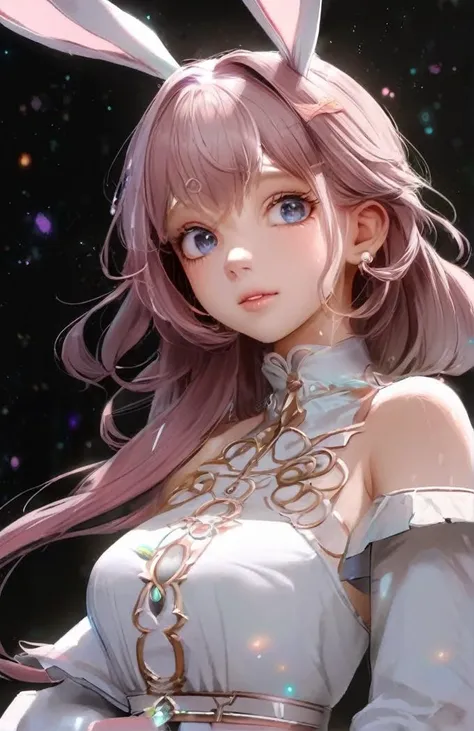 illustration, High Definition, Unique Design, CG Art,
Cygames girl character concept art and illustration Designed by akihiko yoshida, the ultimate sophistication is stunning Detailed face in contour closeup, pink milky way hair, jeweled eyes, wearing a white galactic dress, Rabbit ears, cute, Jingani face, cute, beautiful girl, dynamic pose, portrait, pixiv daily ranking, pixiv, artstation ,specatcualr details, Volumetric Lighting , dramatic lighting,
Gorgeous panels