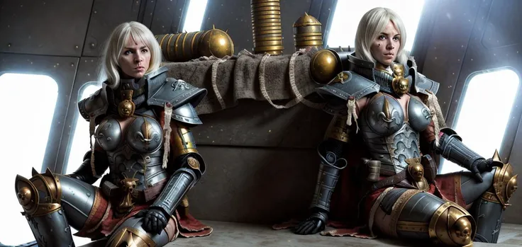 analog style, modelshoot style, nsfw, nudity professional portrait photo of standing whsororitas with bolter in hands <lora:whsororitas_2:1.0>, photo of standing girl in whsororitas metal armor with long hair sitting, very sexy pose, medium shot, visible face, detailed face, perfectly shaded body, perfectly shaded face, atmospheric lighting, saturated colors, battle, epic explosions battlefield, tanks and warriors, Charlise Terion face, star trek cinematic, star wars