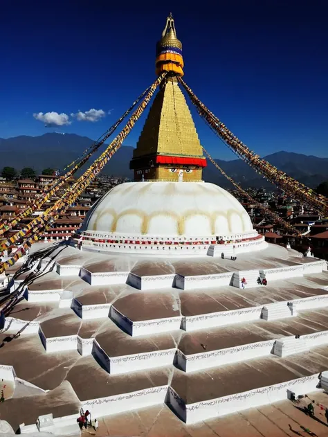 <lora:Boudhanath_Stupa:0.6> boudhanathstupa, drone photo
