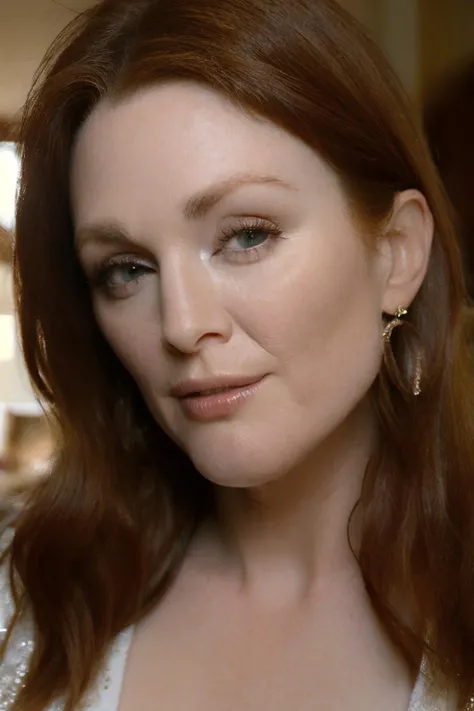 <lora:Julianne_Moore3:0.6> julianne moore, (ginger hair:1.1), redhead, (blue eyes:0.7), shiny skin, beautiful woman, mansion, detailed intricate iris, detailed, detailed face, thighs, epic, haze lighting, <lora:Julianne_Moore:1> julianne moore, RAW candid cinema, 16mm, color graded portra 400 film, remarkable color, ultra realistic, textured skin, remarkable detailed pupils, realistic dull skin noise, visible skin detail, skin fuzz, dry skin, shot with cinematic camera
