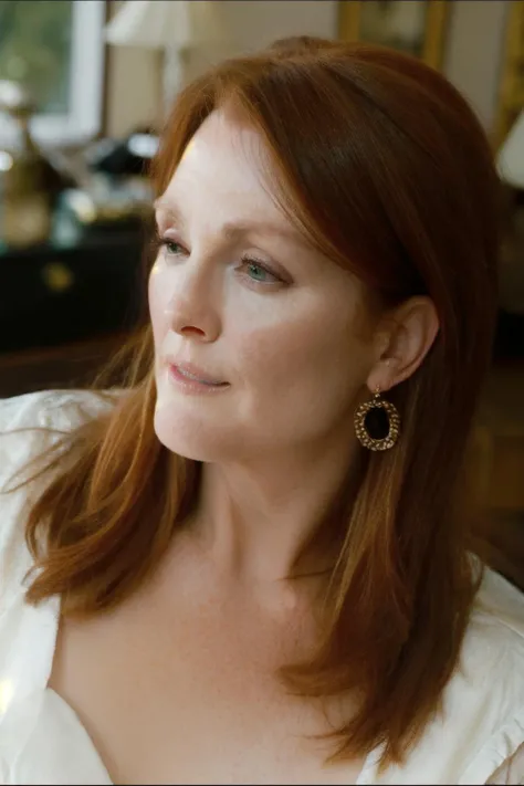 <lora:Julianne_Moore3:0.6> julianne moore, (ginger hair:1.1), redhead, (blue eyes:0.7), shiny skin, beautiful woman, mansion, detailed intricate iris, detailed, detailed face, thighs, epic, haze lighting, <lora:Julianne_Moore:1> julianne moore, RAW candid cinema, 16mm, color graded portra 400 film, remarkable color, ultra realistic, textured skin, remarkable detailed pupils, realistic dull skin noise, visible skin detail, skin fuzz, dry skin, shot with cinematic camera