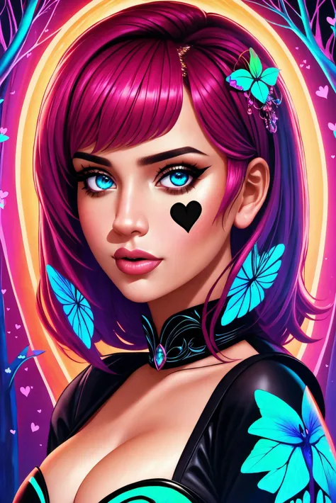 cheek heart right outline black, sexy face, maid, upper body, detailed background,
([Hayley( :0)Williams|darcie dolce|Scarlett( :0)Johansson]:0.9), love theme, valentine's day,
Enchanted forest and bioluminescent flora, basety style,mewel style,
[cartoon, anime :realistic, real life, hyper realistic:0.20],
beautiful young woman, symmetrical face,  fit, illuminated,
digital art
<lora:electra_heart:0.90>