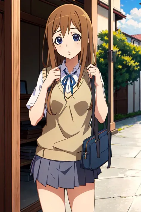 <lora:ViktoriyaIvanovnaSerebryakov002:0.5> ViktoriyaIvanovnaSerebryakov,1girl, <lora:SakuragaokaHighSchoolUniform:1> SakuragaokaSummer, sakuragaoka high school uniform, sweater vest, neck ribbon, short sleeves, grey skirt,, absurdres, ultra detailed, masterpiece, best quality, aesthetic, detailed,