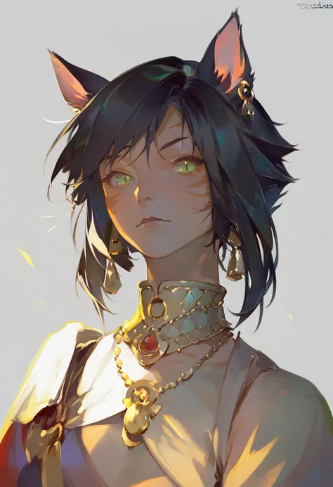 score_9, score_8_up, score_7_up, score_6_up <lora:reiXL_AutC_lokr_V43P1:0.95> solo, 1girl, animal ears, miqo'te, black hair, warrior of light \(ff14\), green eyes, short hair, facial mark, mole, looking at viewer, mole under eye, cat ears, jewelry, earrings, whisker markings, portrait, closed mouth, white background, slit pupils, simple background