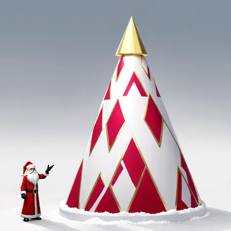 concept art overlord,santa,snow,pyramid,(polished:1.2),white limestone,gold trim,smooth,<lora:xmas_xl_v1:1>,xmas, . digital artwork