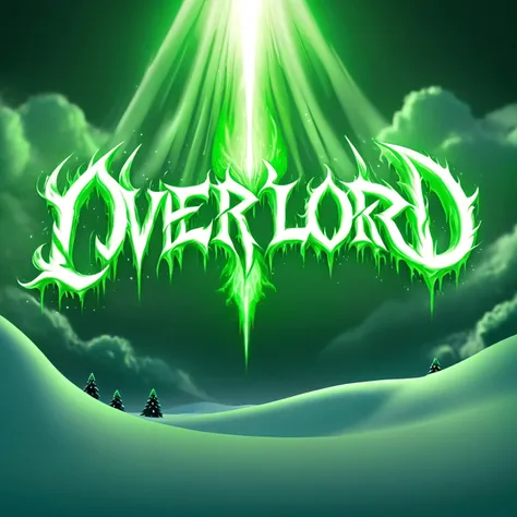 ethereal fantasy concept art of "OVERLORD" text logo,green,glowing snow,rare elements,<lora:xmas_xl_v1:1>,xmas,<lora:Harrlogos_v2.0:1>,<lora:AI_Overlord_Santas_-_The_Green_Team_LoRA:1>,greenteam, . magnificent