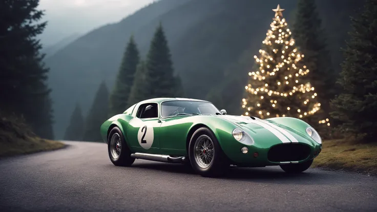 cinematic film still (a green festive race car:1.3) because i hate christmas so much, stupid christmas trees in the background with stupid bables, <lora:xmas_xl_v1:0.75>, xmas,
. shallow depth of field, vignette, highly detailed, high budget, bokeh, cinemascope, moody, epic, gorgeous, film grain, grainy