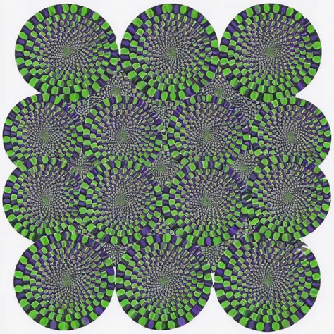 Optical illusion, opti, illusion, (no humans:0.70), (green theme:0.46), purple, moving, rotating, multiple circles, white background <lora:Optical_Illusion_XL-KK:1>