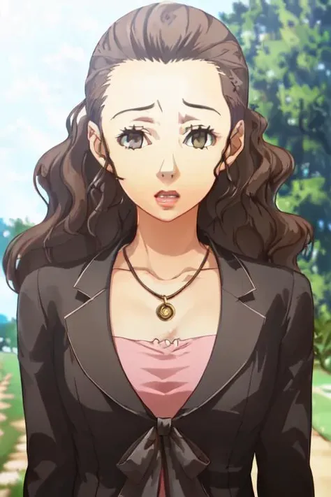 ((((((best-cinematically-realistic-ever-perfect, best-digital-8k-UHD-movie-realistic-perfect , best-real-human-likeness-ever-perfect stunning-ultra-flawless-cute-beauty-perfect, highest-quality-details-only-perfect, masterpiece-anatomy-perfect, extremely-detailed-surfaces-perfect, extremely-accentuated-details-perfect, best-strands-of-hair-details-ever-perfect)))))) ((, outdoors, official-style, official-style-genuine, official-style-perfect,)) <lora:eriminami trigger -Eri Minami Persona 4-:1>milf-Eriminami, necklace, full-body