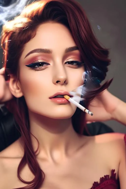sexy woman, smoking, cigsmoker, <lora:cigsmoker_Woman:1>