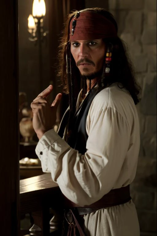 jack sparrow <lora:jack_sparrow_offset:1> in the harem