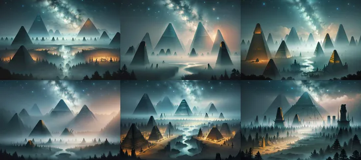 (otherworldly, otherworldly atmosphere, otherworldly appearance), highly insanely detailed, masterpiece, top quality, best quality, highres, 4k, 8k, RAW photo, ((ancient egyptian theme:1.2)),
Celestial Mistwood Flats,
<lora:Celestial_Mistwood_Flats:0.8>, (fantasy world)