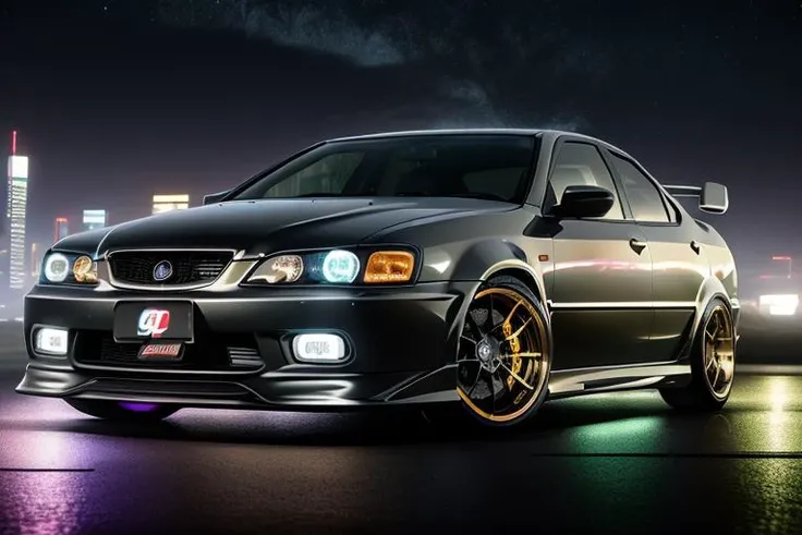 (STANCE), masterpiece,best quality,official art,extremely detailed CG unity 8k wallpaper,illustration, light,car, bright, sports car, vehicle focus, road, ((need for speed)),((NFS)), moving, wet, (((night, midnight))),neon lights,drift,  <lora:ACCORDVI:0.8>  [[ACCORDVI]]