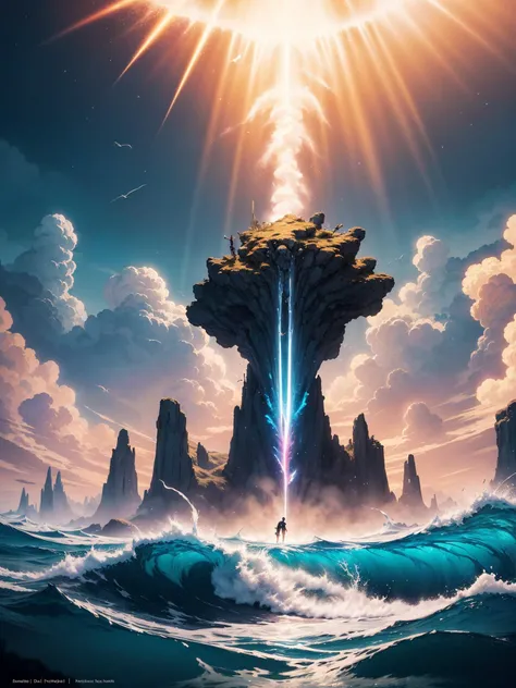 behance HD, Anime, Monochrome, "In the depths of the ocean, secrets lie dormant, waiting for intrepid explorers to unveil their mysteries.", it is Mean, CineColor, sunny, dynamic dramatic atmosphere, highly enhanced, handsome, luxurious, enchanted, ambient background, pure