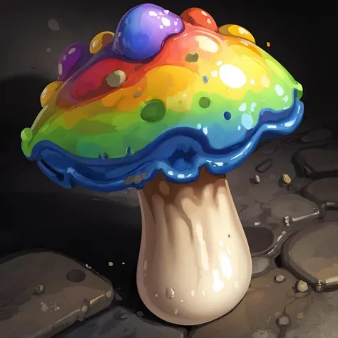 masterpiece, best quality, <lora:FantasyIcons_Mushrooms:0.8>,
rainbow mushroom,