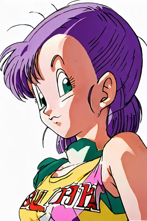 (masterpiece, best quality), 1girl, <lora:bulmaptp:1> bulma, purple hair, green eyes