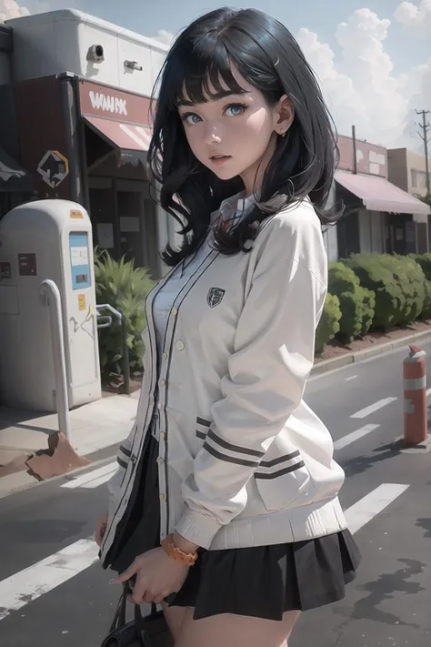 <lora:RikkaTakarada-12:1>, RikkaT, white cardigan, black skirt, best quality, masterpiece, highres