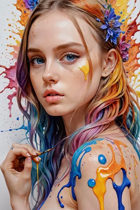 Colorful, multiple colors, intricate detail, splash screen, photorealistic, intricately detailed fluid gouache painting, calligraphy, acrylic, watercolor art,
masterpiece, best quality, 1girl, <lora:kwFemale_Beta40-SDXL_v1:1>, waifu