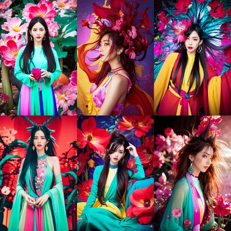 (otherworldly, otherworldly atmosphere, otherworldly appearance), highly insanely detailed, masterpiece, top quality, best quality, highres, 4k, 8k, RAW photo, Caribbean, egyptian, 
depth of field, focused, foreshortening, 
(dark tunnel, flower field, flower filed, china street:0.7), 
(long_hair, long hair), collar, earrings, (Latina:0.5), 
jav, (half naked, nsfw), 
a woman in a colorful tu_than, <lora:Tu_than_Lora:0.8>, tu_than, wearing tu_than, (flower:1.4), (fractals background), (fantasy world), (messy hair, morning hair, bedhead:1.4)