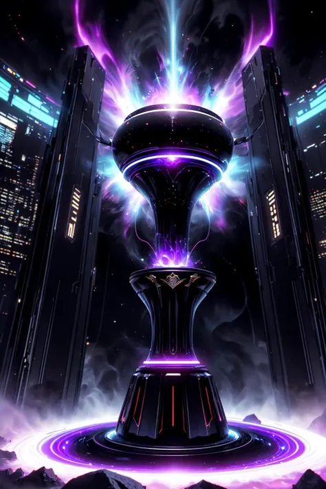 <lora:UltraBlackholeTech:.9>, ulblackholetech, scifi, excessive energy, ((holy grail))