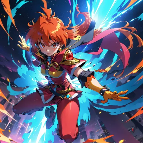 anime artwork Cinematic scene, hero view, Lina Inverse <lora:lina_inverse_xl_v1:1>, action pose, detailed background, masterpiece, best quality, high quality, absurdres . anime style, key visual, vibrant, studio anime, highly detailed,<lora:herocoolstyle:0.55>,