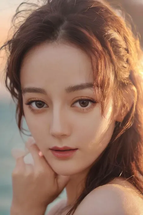 cinematic photo (masterpiece,best quality, ultra realistic,32k,RAW photo,detail skin, 8k uhd, dslr,high quality, film grain:1.5),close up portrait of a cute woman bathing in a river,reeds,(backlighting),lens flare,shade,bloom,[[chromatic aberration]],by Jeremy Lipking,by Antonio J. Manzanedo,digital painting,
1girl,huge breasts,beauty face,clear eyes,shiny skin,close up,bikini,sunset beach,wind,backlighting,
<lora:dili_SDXL_1_:1>, . 35mm photograph, film, bokeh, professional, 4k, highly detailed