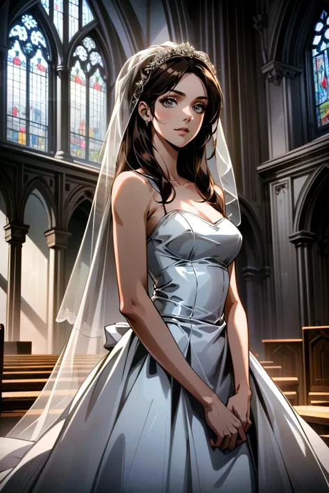 ((ultra detailed, masterpiece, absurdres))
<lora:MEDiana:0.8>
MEDiana, 1girl, long hair, brown hair, wearing a wedding dress, bridal veil, inside a church