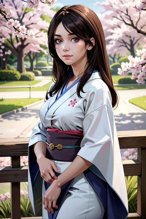 ((ultra detailed, masterpiece, absurdres))
<lora:MEDiana:0.8>
MEDiana, 1girl, long hair, brown hair, in a traditional kimono, surrounded by cherry blossoms