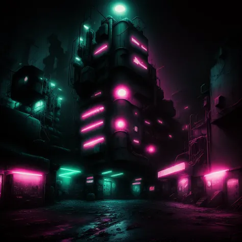 Voivod, dark purple and black dystopian industrial landscape,
And I try
Throughout time
Any rite
For the sign
Light rebounds
Pure neon