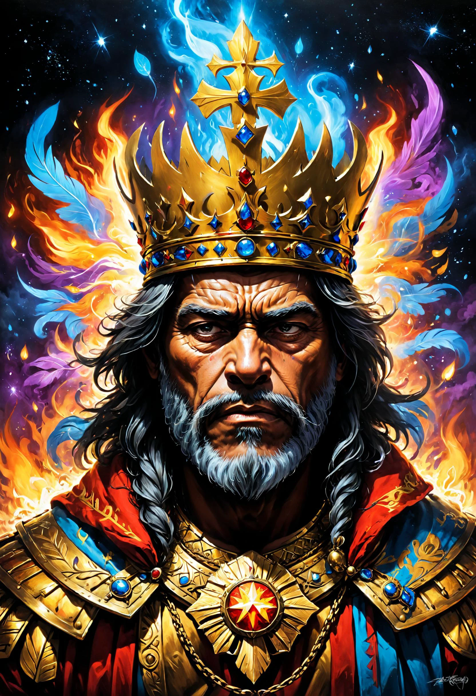 Fuck the king, no command, no chief, Since the man was crowned we ain't had no sleep, <lora:xl_more_art-full_v1:0.4>, <lora:MJ52:0.4>, Top-down Lighting, <lora:Elemental_Graffiti-step00001500:0.8> elemental art, <lora:PE_NeonUV Style:0.7> PENeonUV