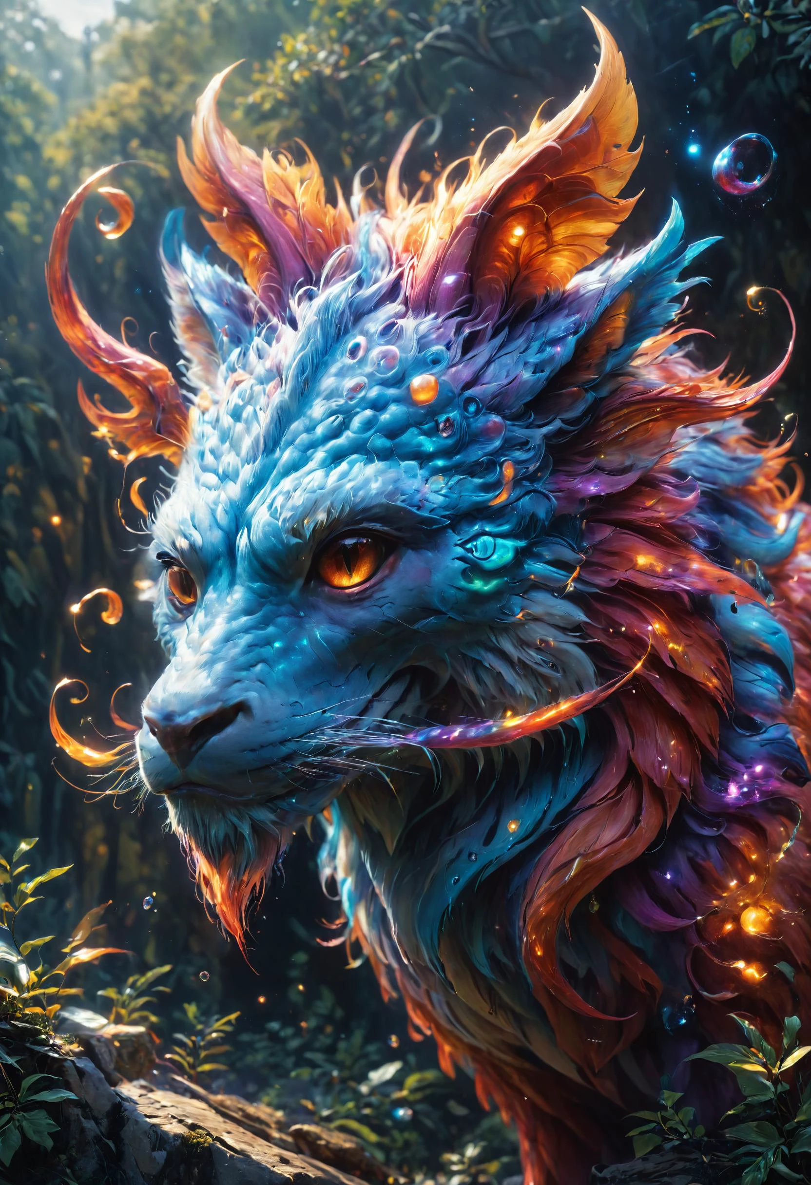 <lora:Mythical_Beasts:0.8> fmb Chimera, <lora:SDXLFaeTastic2400:0.8>, refraction, <lora:Elemental_Graffiti-step00001500:0.8> elemental art, <lora:cine:0.7> cin3