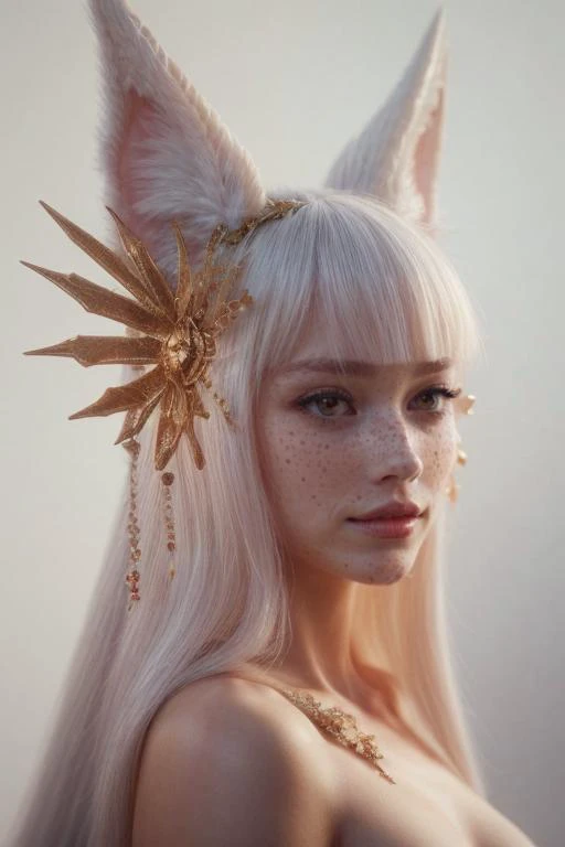 artful dreamy masterpiece, Non-Human Character Design with Personality: A character design that portrays a non-human creature, like a majestic dragon or a mischievous kitsune, with a unique and expressive form that conveys personality and depth, <lora:ReaLora:0.4>, <lora:hairdetailer:0.4>, <lora:more_details:1>, <lora:breastsizeslideroffset:0.2>
