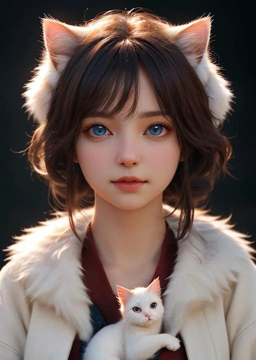cute white tiny cat,masterpiece,best quality,extremely detailed,cinematic lighting,detailed fur and eyes,8k,realistic,award winning,photograph,