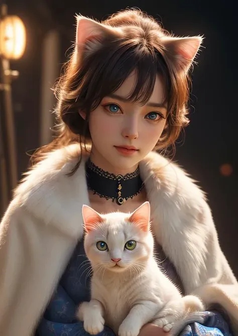 cute white tiny cat,masterpiece,best quality,extremely detailed,cinematic lighting,detailed fur and eyes,8k,realistic,award winning,photograph,