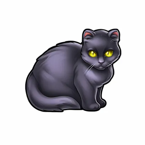 2d icon. a black cat with yellow eyes sitting down. <lora:SDXL_icon_V2-000034:1>
