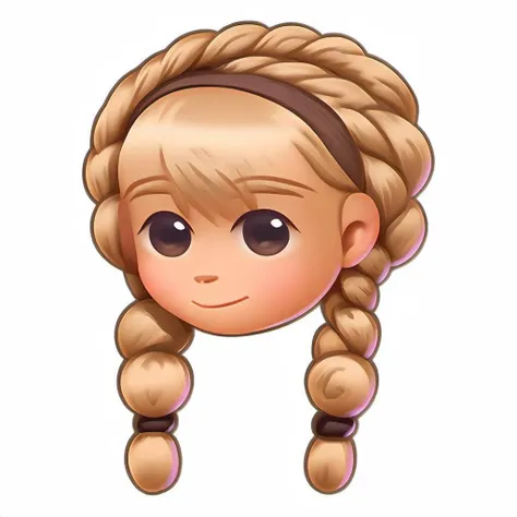 2d icon. a cartoon braided hair letter c. <lora:SDXL_icon_V2-000034:1>