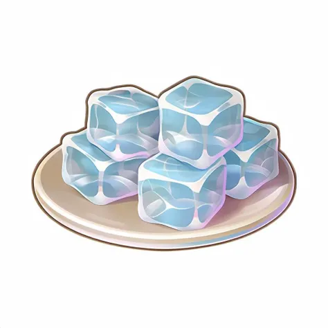 2d icon. a pile of ice cubes on a plate. <lora:SDXL_icon_V2-000034:1>