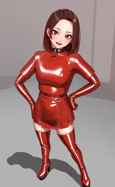 Sexy . .  (perfect colors ).. (oily skin) .   . Thick collar.  Clover .  . .  . . . . . Tied up. .. .  . high heels.  vibrators . cumming. Ballgag .  Drool. Cry. Red latex suit. High heels 