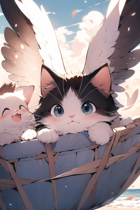 , (masterpiece:1.2), best quality,PIXIV,
1cat,feathered wings,
<lora:cat_20230627113759:0.8>