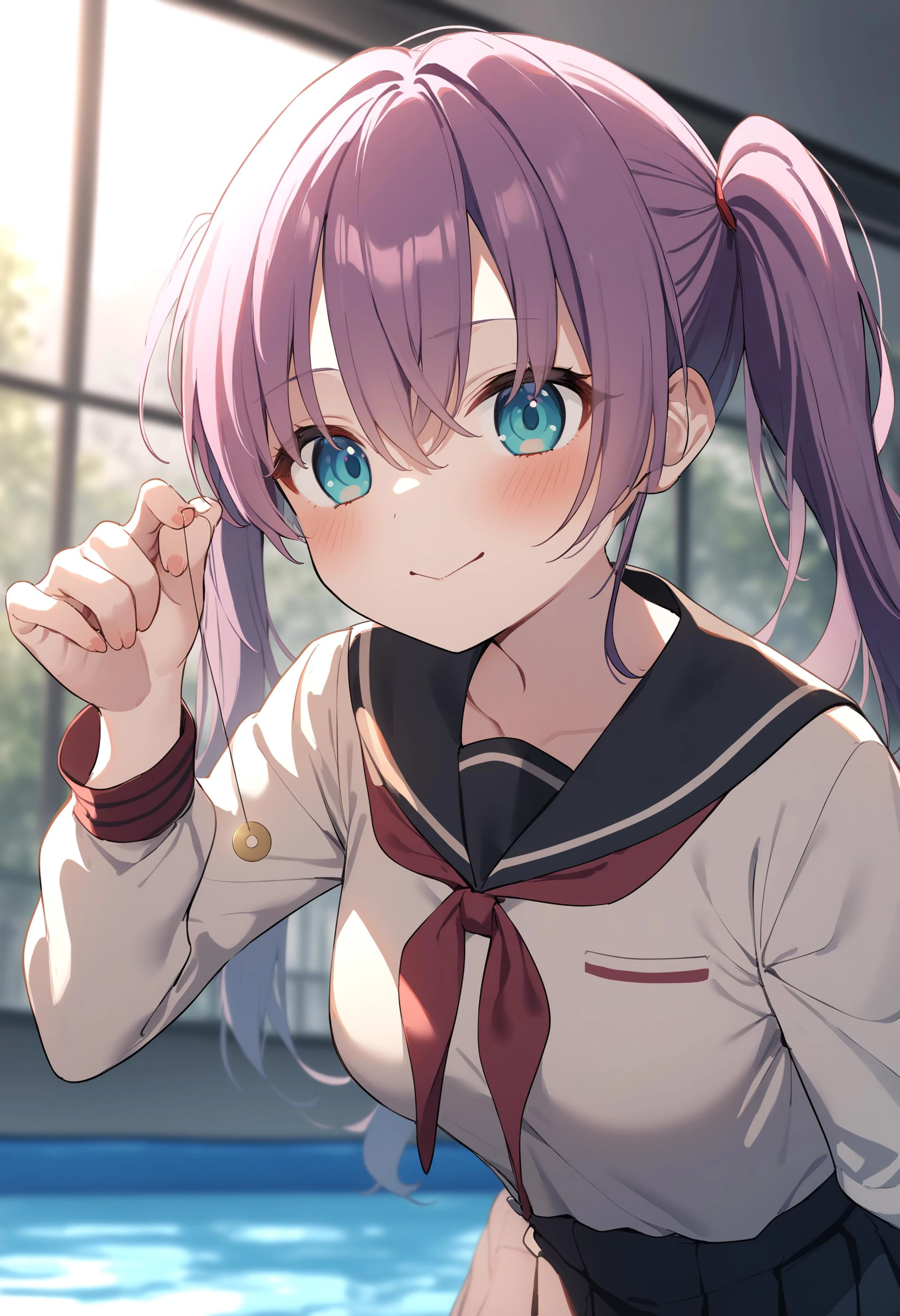 1girl,sincos, ningen mame, toosaka asagi,solo,medium breasts,school uniform,
hypnosis, mind control,looking at viewer, hand up, coin on string, <lora:hypnosis_XL_v1:0.7>
panorama shot, purple hair, aqua eyes,happy, swimming pool, closed mouth, twintails hair,
best quality, very aesthetic, absurdres