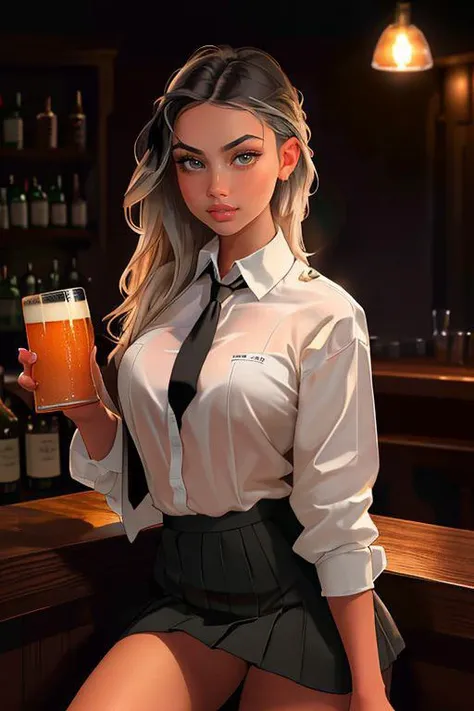 DEN_itsangelinabae_OF,
(working in a dark atmospheric bar, working behind the bar, pulling pints, bar, dark wood bar, atmospheric, wearing a shirt and tie and skirt:1.2),
bokeh, f1.4, 40mm, photorealistic, raw, 8k, textured skin, skin pores, intricate details <lora:epi_noiseoffset2:1>, epiCRealism
